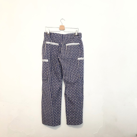 Danielle Guizio Adrian Gingham Pant size S in Blue/Tan Lots of Pockets! NWT - Picture 4 of 5